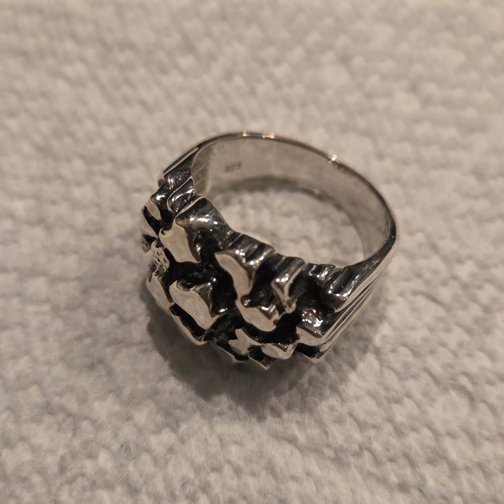 Sterling Silver 925 Textured Ring, Size 10